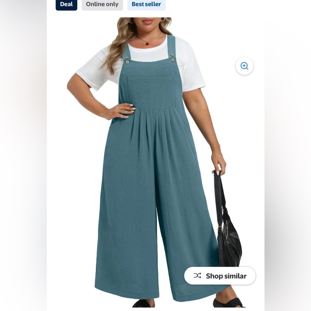 NWT gray blue overall/jumper